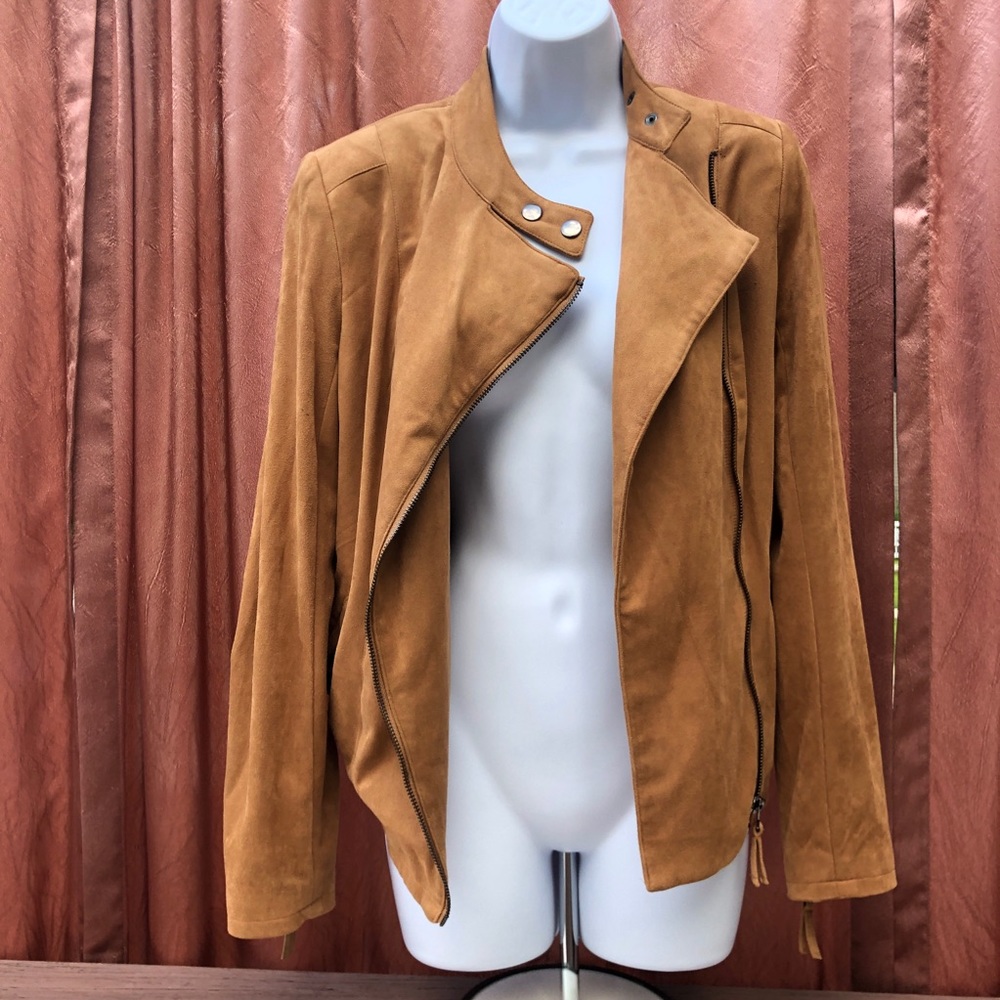 Adrienne Vittadini Suede Moto Jacket